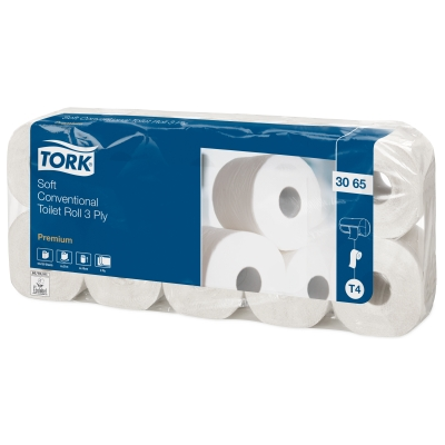 Papier toaletowy w rolkach Tork Premium biały